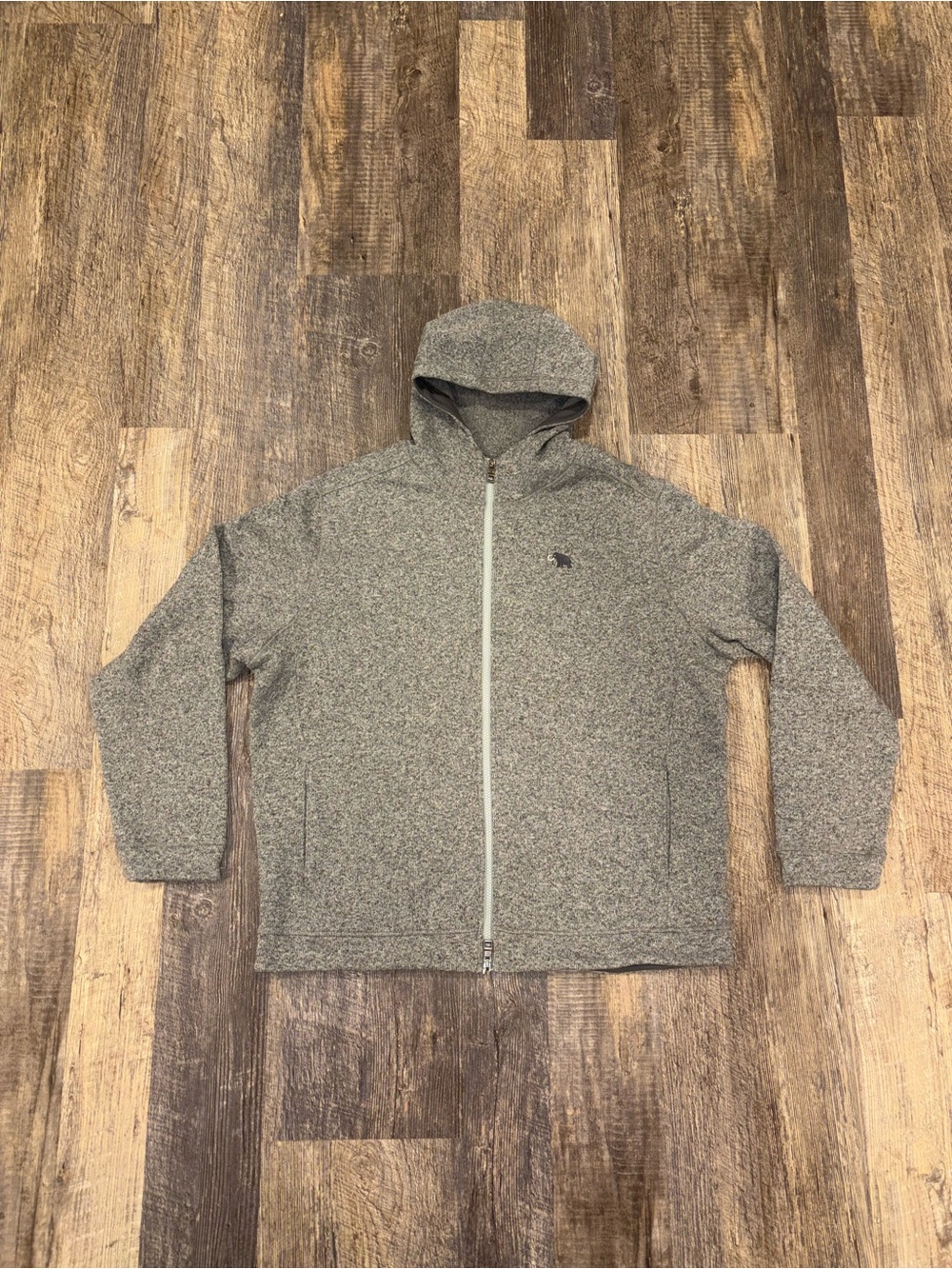 Like New Peter Millar XXL Sweater Fleece Full Zip Hoodie Gray Mammoth Dunes